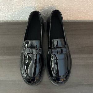 Vegan Leather Black Bow Flats 41